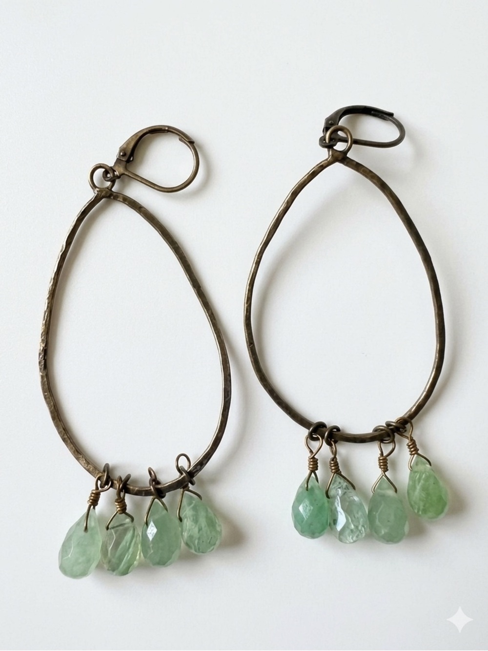 Anthropologie Earrings with Green Beads